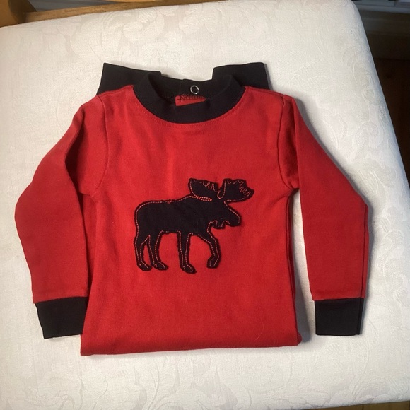 COPY - Baby union suit red cotton with moose size 6 months by LAZY ONE - Picture 2 of 9
